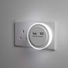 Benross LED Plug in Night Light with Dual USB Charger, White