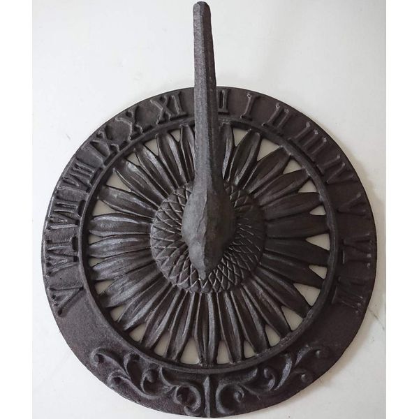 Sunflower And Bird Cast Iron Sundial