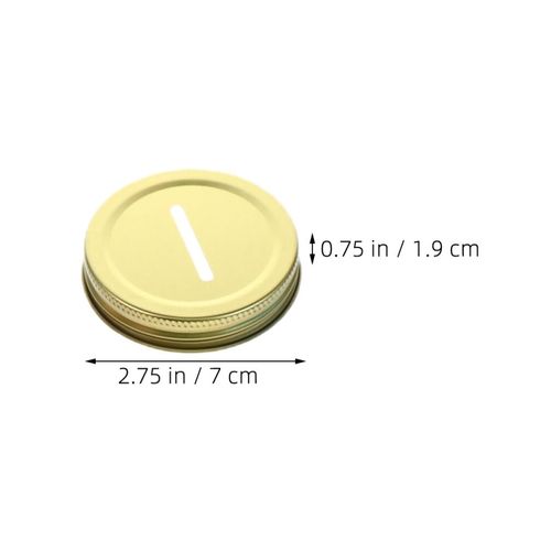Luxshiny 4pcs 70mm Jar Piggy Bank Lid Tinplate Coin Slot Bank Lid Metal Jar Caps for Money Saving Jars Regular Mouth Canning Jars
