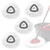 Hmfmdy Mop Replacement Heads, Spin Mop Replacement Head Mop Refill Compatible for vileda Triangle Swivel Mops, Microfiber Mop Head, Reusable Mop Head ( White - 4Pack)