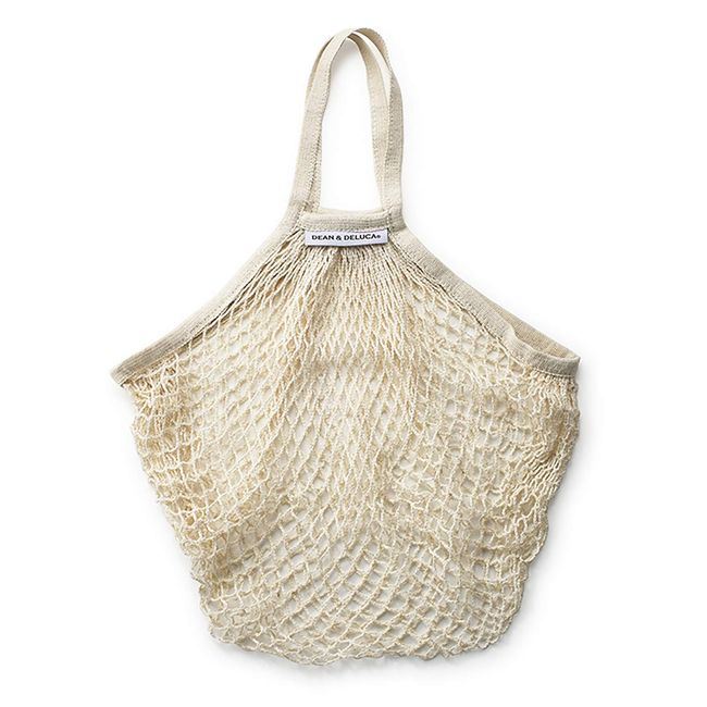 DEAN&DELUCA Net Bag Natural Eco Bag Compact Foldable Lightweight Woven Bag 15 x 6 x 6 cm