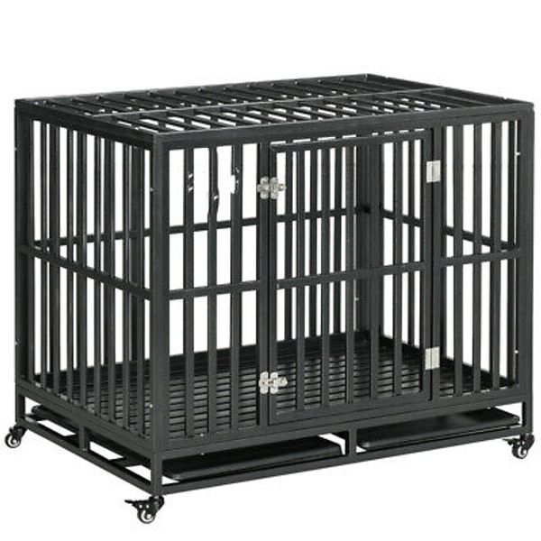 Heavy Duty Dog Crate Large Pet Cage with Divider and Easy Access Door