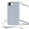 HanaRo iPhone16e Hyacinth Blue iPhone16e Case Shoulder Case Strap Set Dull Color PU Leather