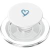 Blue Minimalist Heart White PopSockets PopGrip for MagSafe