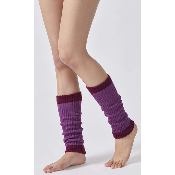 Selvan Heated Wool Blend Leg Warmers Wine, Set of 2