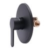 Brass Shower Handle,Round Single-Function Embedded Shower Valve,Black Shower Faucet Rough-In Valve Bathroom Trim Kit