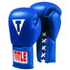 Title Classic Leather Lace Training Gloves 2.0, Blue, 16 oz