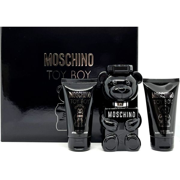 MOSCHINO TOY BOY 3 PCS GIFT SET 1.7 Oz EDP SPRAY, SHOWER GEL, AFTER SHAVE NEW!!!