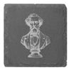 4 x 'Charles Dickens Bust' 10cm Square Slate Coasters (CR00221292)