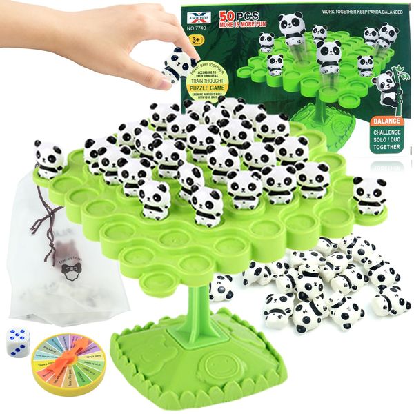 kykake Panda Balance Game Toy,Two-Player Balance Tree Game Parent-Child Interactive Family Tabletop Puzzle Game Montessori Toy,Birthday Bulk Panda Board Game Gifts for Kids