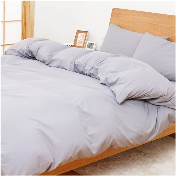 [Ultra Soft / Water Washable] Duvet Cover Single All Season Duvet Cover, High Density Fabric, Super Absorbent and Quick Drying, Breathable, Antibacterial, Odor Resistant, Anti-Mite Resistant, Easy to Put on and Take Off, Gentle on Skin (Single Gray)