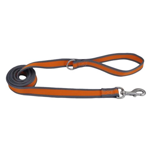Coastal - Pro Reflective Dog Leash - 6 Foot Dog Leash with D-Ring - Bright Orange with Grey - 3/4” x 6’