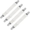LIHAO Set of 4 ironing board tensioners, adjustable bed sheet tensioners, ironing board cover tensioners, white