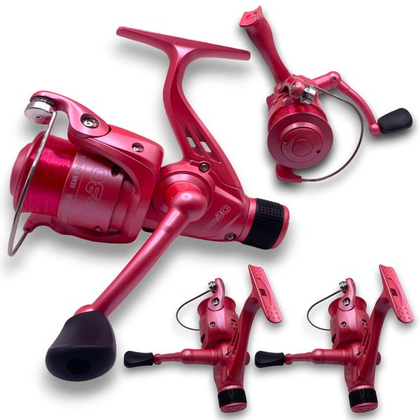 2 NGT CKR30 Pink Carp Coarse Fishing Reel Float Spinning 8lb Line Womens Girls