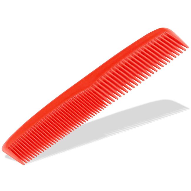 Kamm Haarschneidekamm Männer und Frauen Haarkamm Frisierkamm 12 cm Proffessioneller Taschenkamm - Bruchfest - Zum Haare schneiden - Hair Comb (Rot)