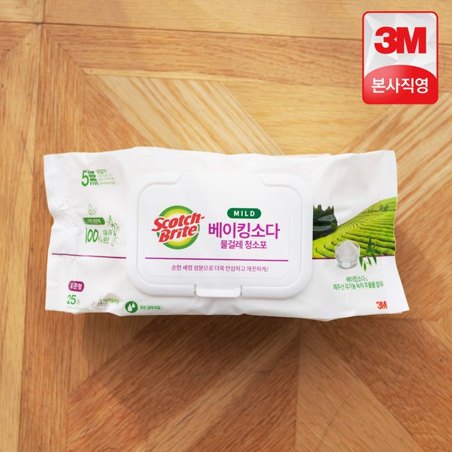 3M standard baking soda wet mop cleaning cloth, 25 sheets / Scotchbrite