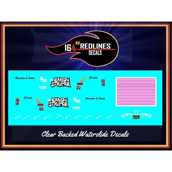 1/64 '55 Chevy "Candy Striper" Gasser Replica Decal SCR-0154