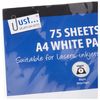 Just Stationery 75 Sheet A4 White Copy Paper, 4146