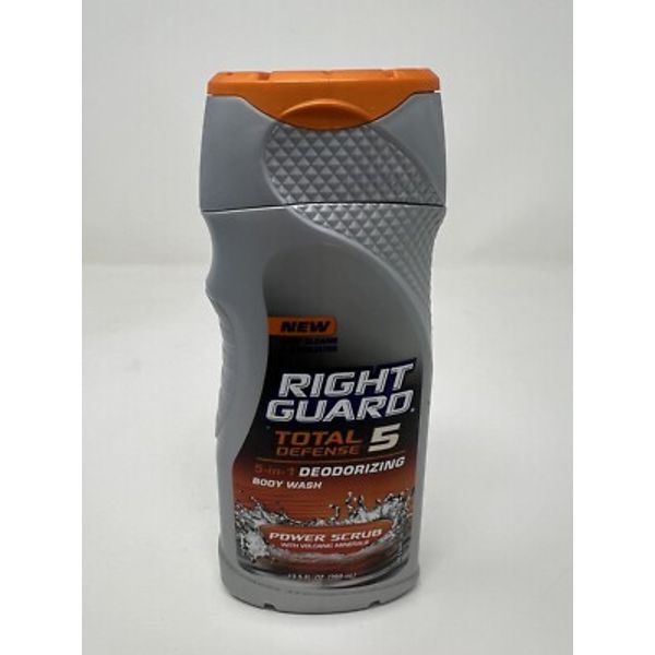 Right Guard Total Defense 5 POWER SCRUB Volcanic Minerals Deodorizing Body Wash
