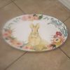 NEW HTF Pottery Barn Flora Floral Bunny rabbit EASTER Serving OVAL Platter Plate
