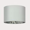 Cream Velvet Chambray Botanical Leaves Drum Lampshade
