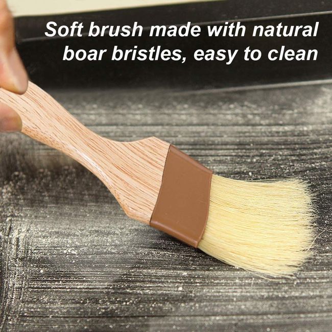 2 Pack Natural Bristle Pastry Brushes Kitchen Cooking Basting BBQ
