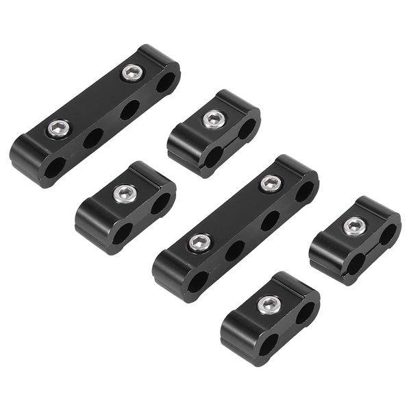 X AUTOHAUX 2 Set 8mm Car Engine Spark Plug Wire Separator Looms Divider Black