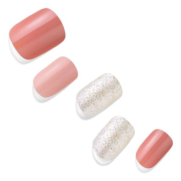 Dashing Diva Magic Press MJP096 Gel Nail Stickers, Artificial Nails, Color Gel, Design, For Hands, Color: Natural, Shape: Square, Standard