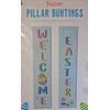 Easter Decorations Pillar Buntings 15in × 69.5in. Welcome, Happy Easter 
