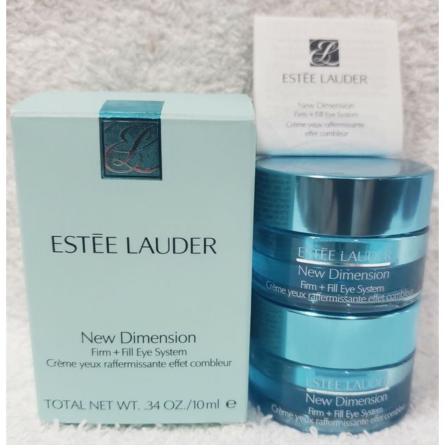 Estee Lauder NEW DIMENSION Firm + Fill Eye System Tone Smooth .34 oz/10mL New