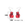 Acrylic Print Red Boxing Glove Dangle Earrings