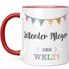 JUNIWORDS Tasse, Bester Leitender Pfleger der Welt, Rot (5709169)