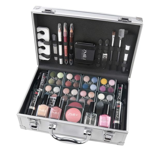 Vanity Case Beauty Cosmetic Set Travel Make Up Box Train Holder Storage 58 Piece