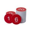 Plastic Numbered Discs Number Tags Engraved Numbered Tags Without Hole Round (0-50, Red)