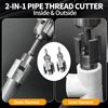 Pakalife Integrated Internal & External Pipe Threading Tool,1/2" (Dn15) 3/4" (Dn20) Pipe Sizes Rethreading Toolpvc Pipe Threader Kit for Electric Drill,Durable & Sturdy(1/2"+ 3/4")