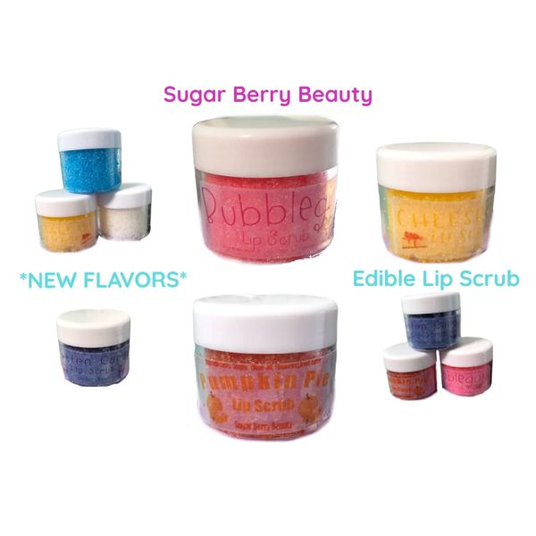 Blue Raspberry | Bubble Gum | Cheesecake | Cotton Candy | Cookie Butter| Banana | Pumpkin Pie | Pina Colada | EDIBLE LIP SCRUB | Yummy Taste + Soft Lips | Moisturize + Exfoliate