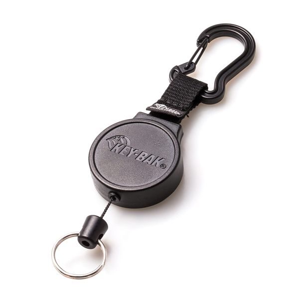 KEY-BAK MID6 Retractable Carabiner Keychain with 36" Retractable Cord, 6 oz. Retraction