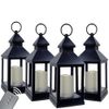 Black Decorative Lantern S/12 - 4 Hour Timer, Remote Control - 9 3/8"H  #9634-12