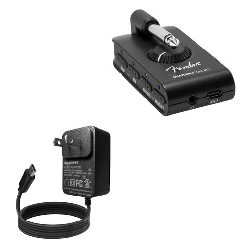 BoxWave Charger Compatible with Fender Mustang Micro Guitar Headphone Amp - Wall Charger Direct (15W), Rapid Charge Your Device with Built-in 6ft Cable