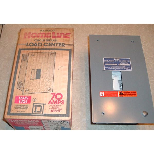 vtg. nos square d homeline circuit breaker load center 70 amps om3-4l 70f