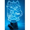 Kitty Cat Night Light Table Lamp LED Personalized Name Custom Kids Room & Remote