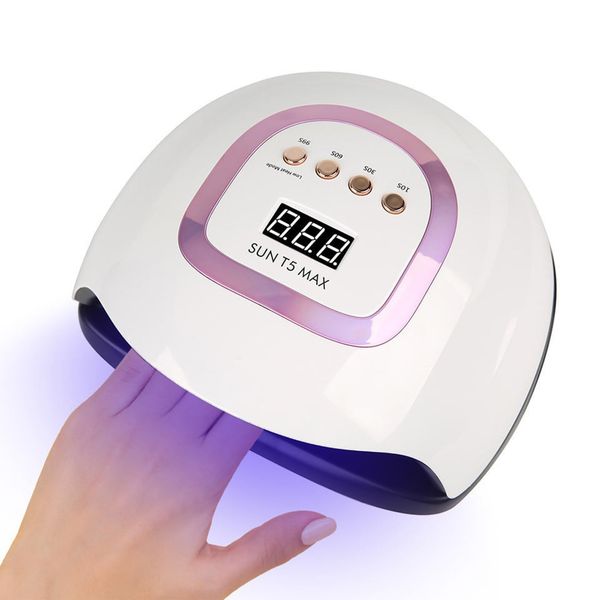 LED UV Nail Lamps for Gel Nail Polish 220W Professional Nail Dryer with 4 Timer Settings Automatic Sensor LCD Display for Home & Salon