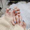 24 PCS Medium Length Fake Nails Trendy Nail Tips for Reception Party Afterparty False Nails Direct Application Nail Seal