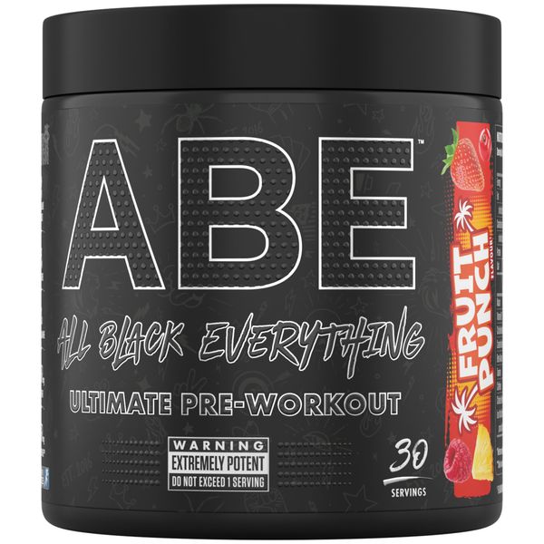 Applied Nutrition ABE Pre Workout - All Black Everything Pre Workout Powder, Energy & Physical Performance with Citrulline, Creatine, Beta Alanine (375g - 30 Servings) (Fruit Punch)