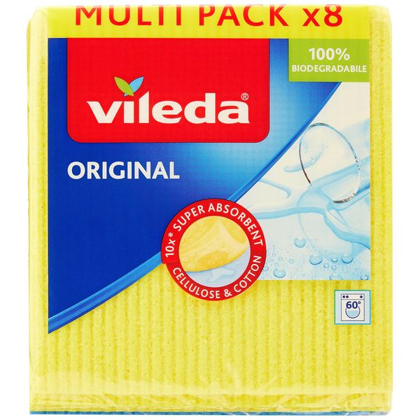 Vileda sponge cloth - very high suction power - 8-pack (assorted colors)