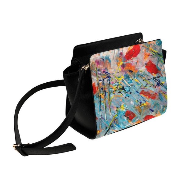 Women’s Crossbody Bag, Multicolor Abstract Handbag - One Size