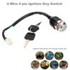 4 Wire 4 pin Ignition Key Switch Replacement with 2 Keys for Go Kart ATV Quad