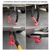 Polyester Winch Rope Protector, Fydun Polyester Winch Rope Protective Sleeve Black Universal For 3cm/1.18inches Width Cable Line(2M)