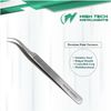 Surgical Tweezers for Ingrown Hair Sharp Needle Point Angled Tips Ridged Handle