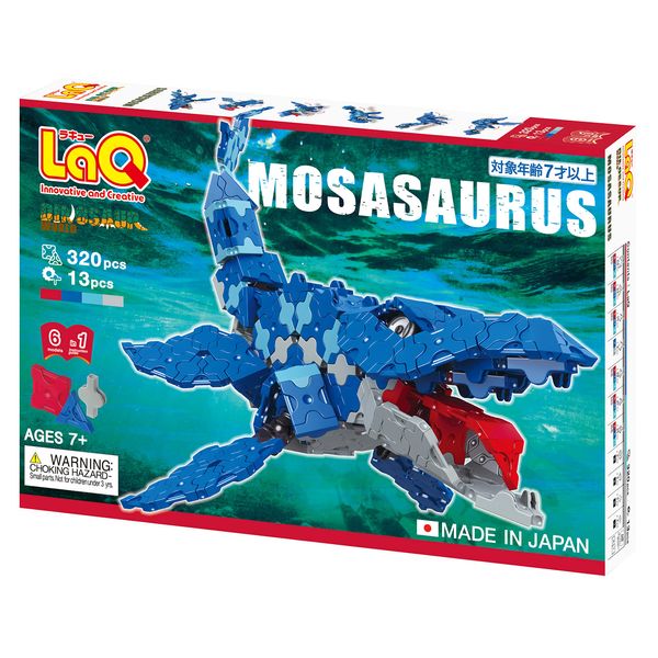 L007780 LaQ Dinosaur World Mosasaurus Model Building Kit, Blue